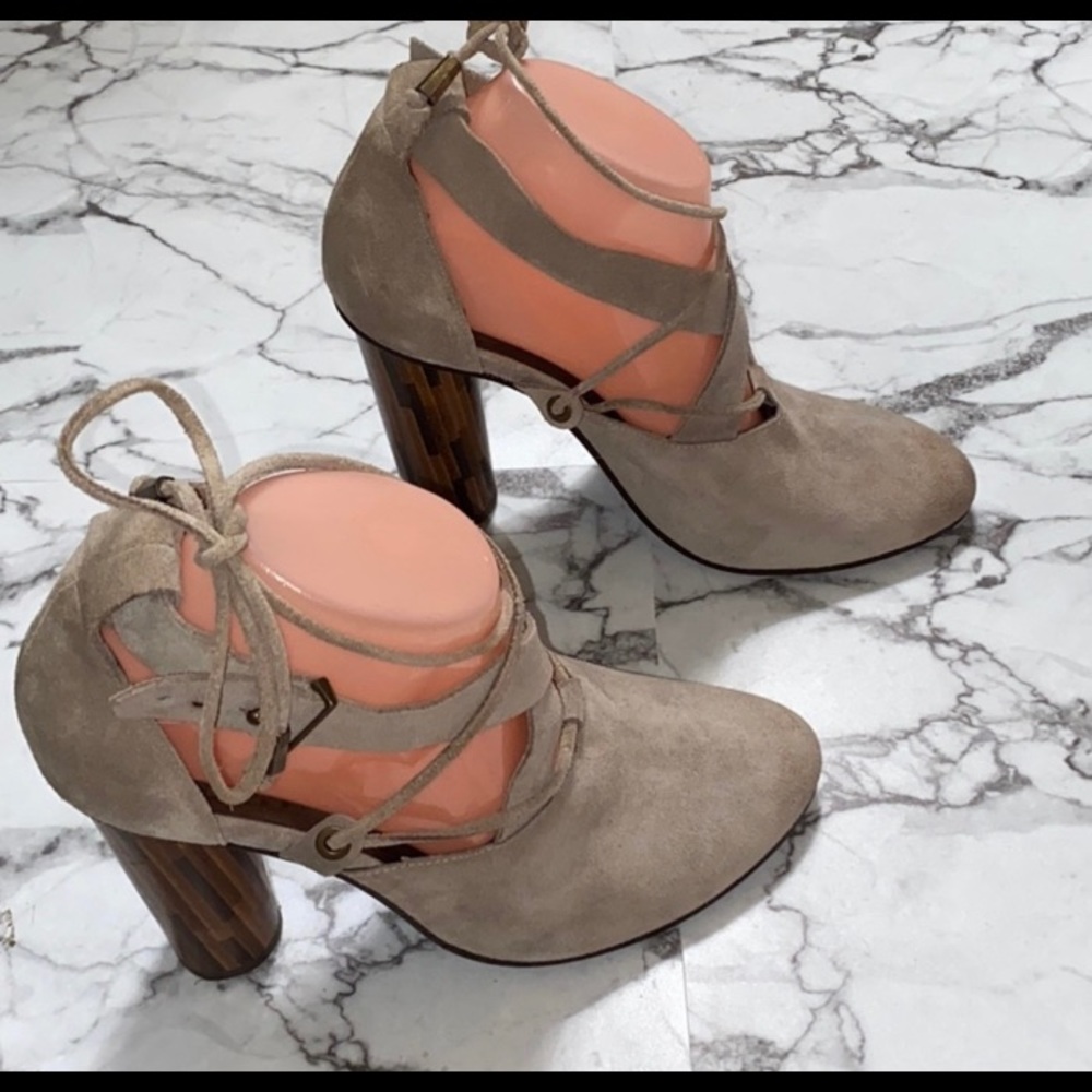 Free People Nouvella Wrap Suede Heels - Picture 2 of 11